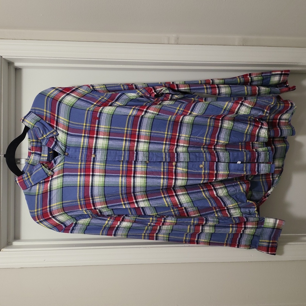 Mens casual polo by Ralph Lauren plaid button down